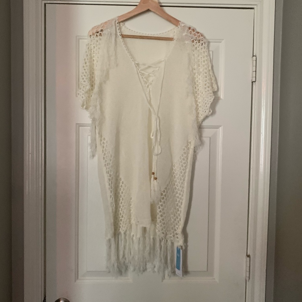 New swim coverup cream color